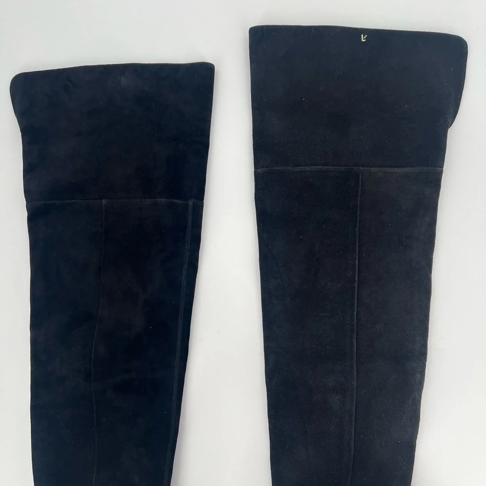 Larroudé Kate Over The Knee Suede Boots In Black